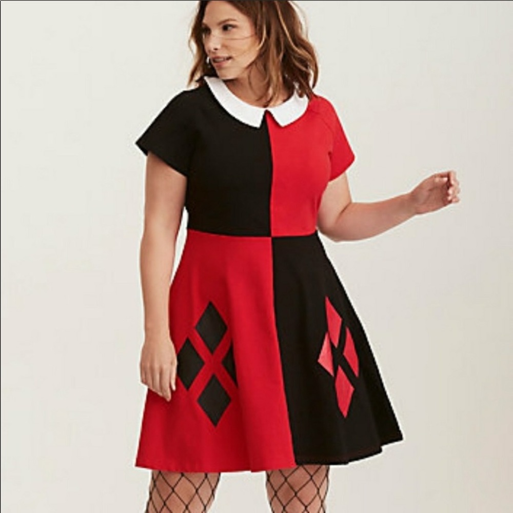 New Torrid Harley Quinn Batman Skater Dress  1 1X